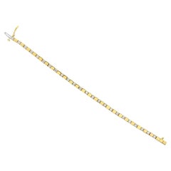 Bracelet tennis carré en or jaune 14 carats avec diamants 1,90 cttw