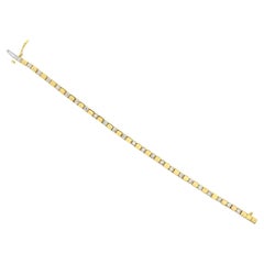 Bracelet tennis carré en or jaune 14 carats avec diamants 1,90 cttw