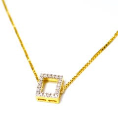 Diamond Square Choker Necklace