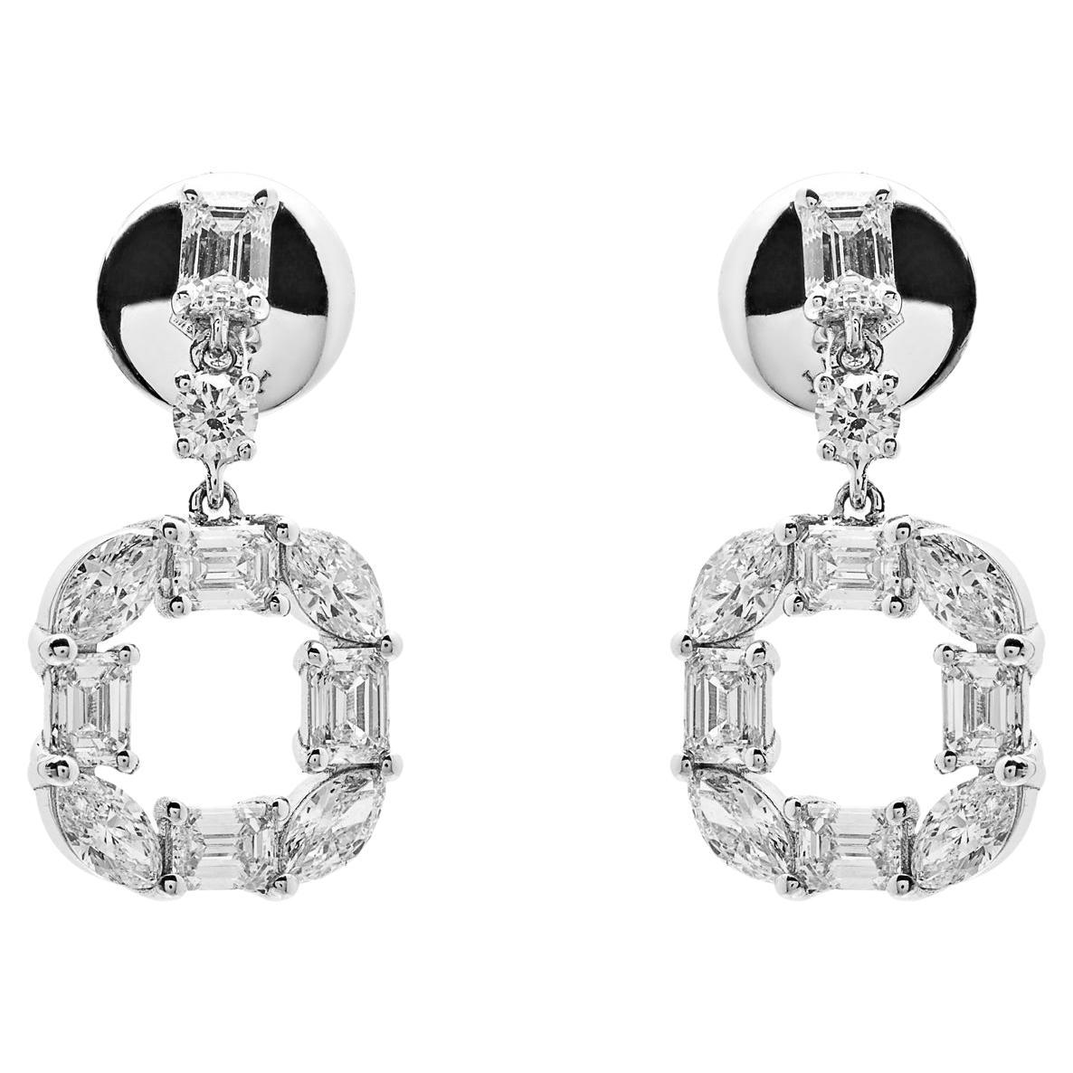 Diamond Square Cut-Out Earrings