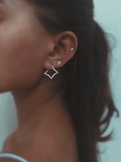 Tanisa Nahata Diamond Squares Earring in 18Karat Gold