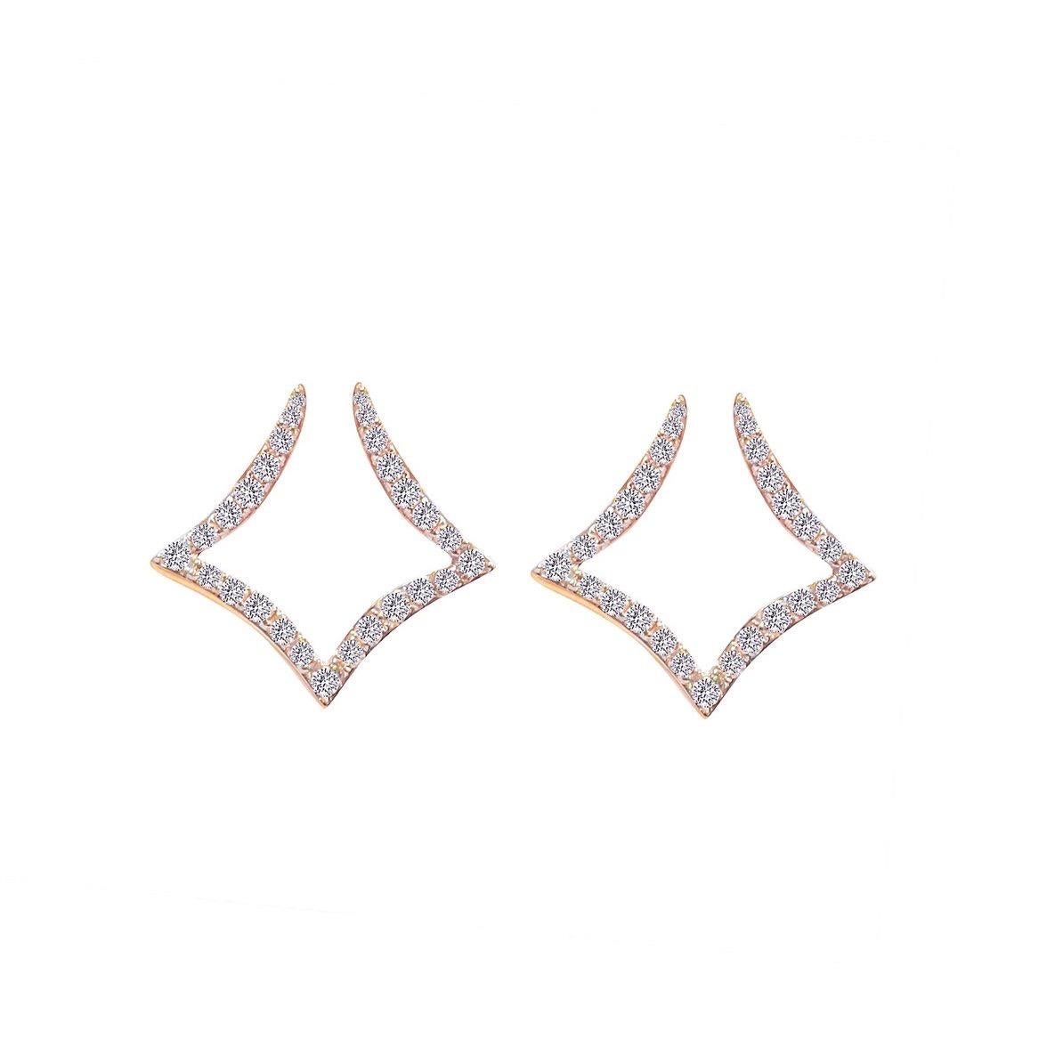 Diamond Squares Earring in 18 Karat Gold In New Condition For Sale In Hong Kong, HK