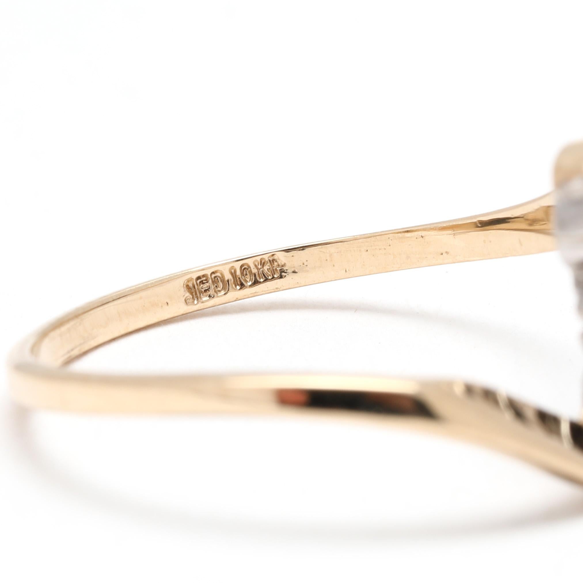 Bague « Squiggle » en or jaune et blanc 10 carats, taille de bague 6,25 Unisexe en vente