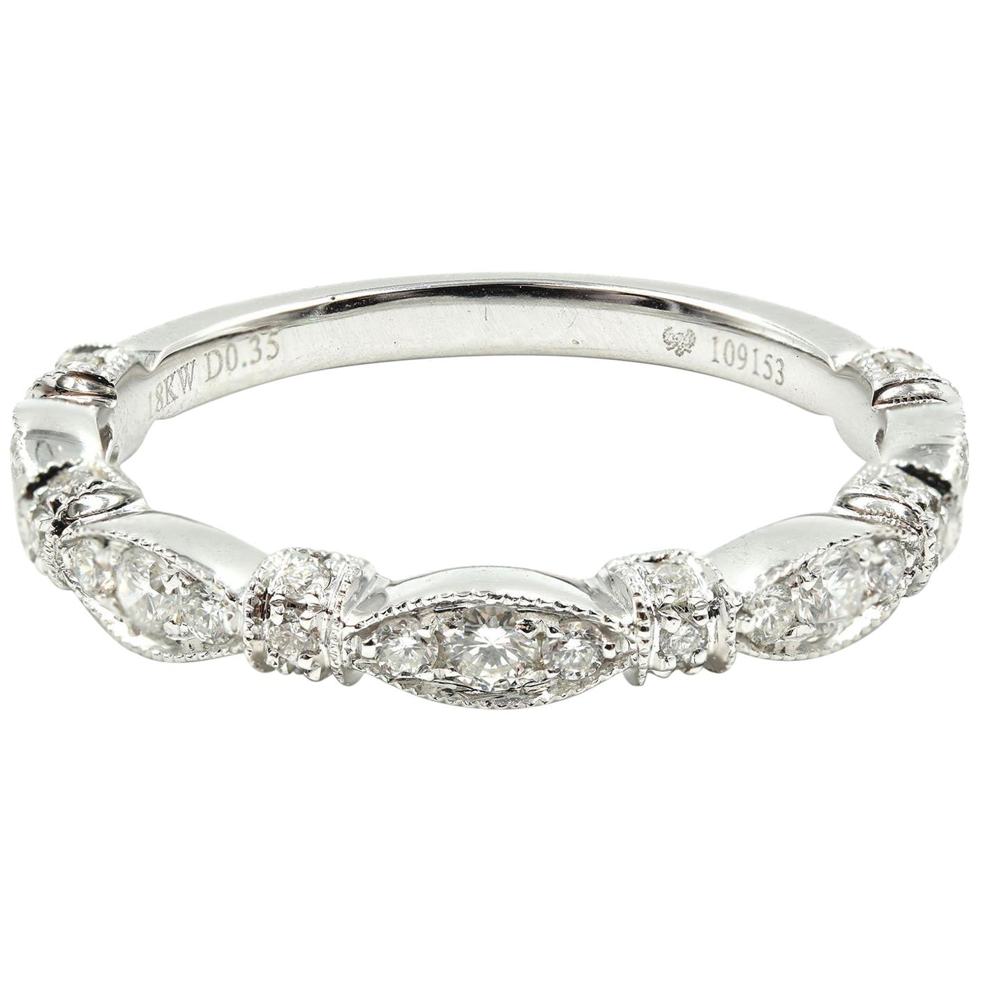 Diamond Stackable Band 18 Karat White Gold