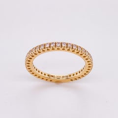 Diamond Stackable Band in 14k Yellow Gold .42 Carat Round Diamond Ring