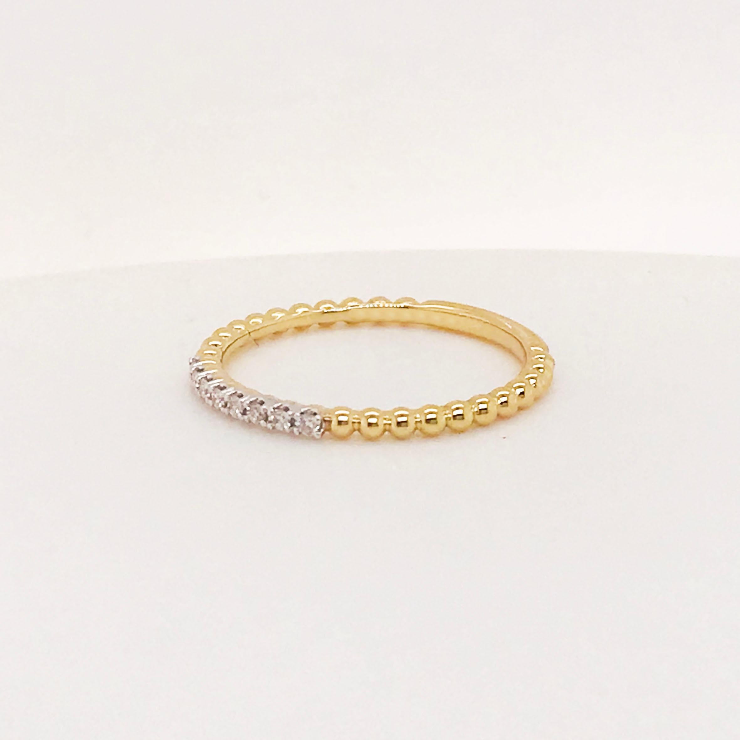 This modern, dainty diamond band is the perfect additional to any stackable ring collection! With genuine, natural round brilliant diamonds set across the top in a sweet setting. The diamonds are top quality and add sparkle and character to the