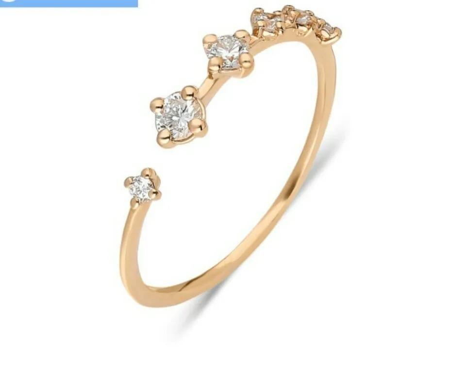 Diamond Stacking Ring 14K Gold Wedding Ring For Women Gold Ring For Valentine. In New Condition For Sale In Chicago, IL