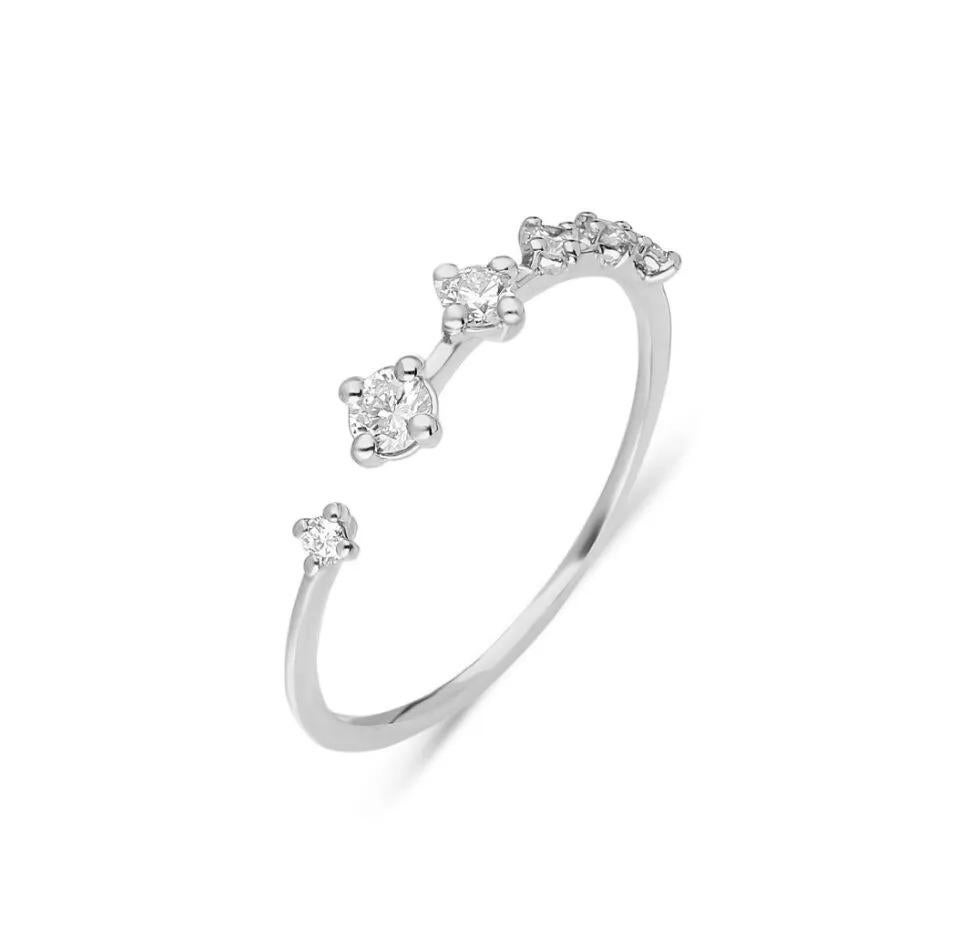 Diamond Stacking Ring 14K Gold Wedding Ring For Women Gold Ring For Valentine. For Sale 2