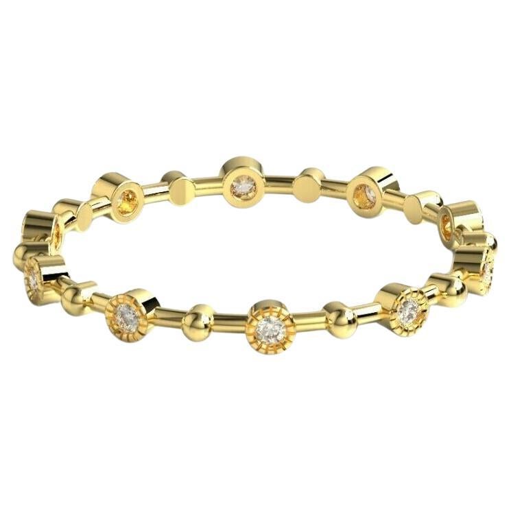 Diamond Stacking Ring 14K Solid Gold Bezel Set diamond Eternity Band Rings For Sale