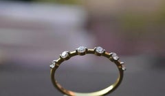 Diamond Stacking Ring 14k Solid Gold Dainty Wedding Ring Promise Gold Band