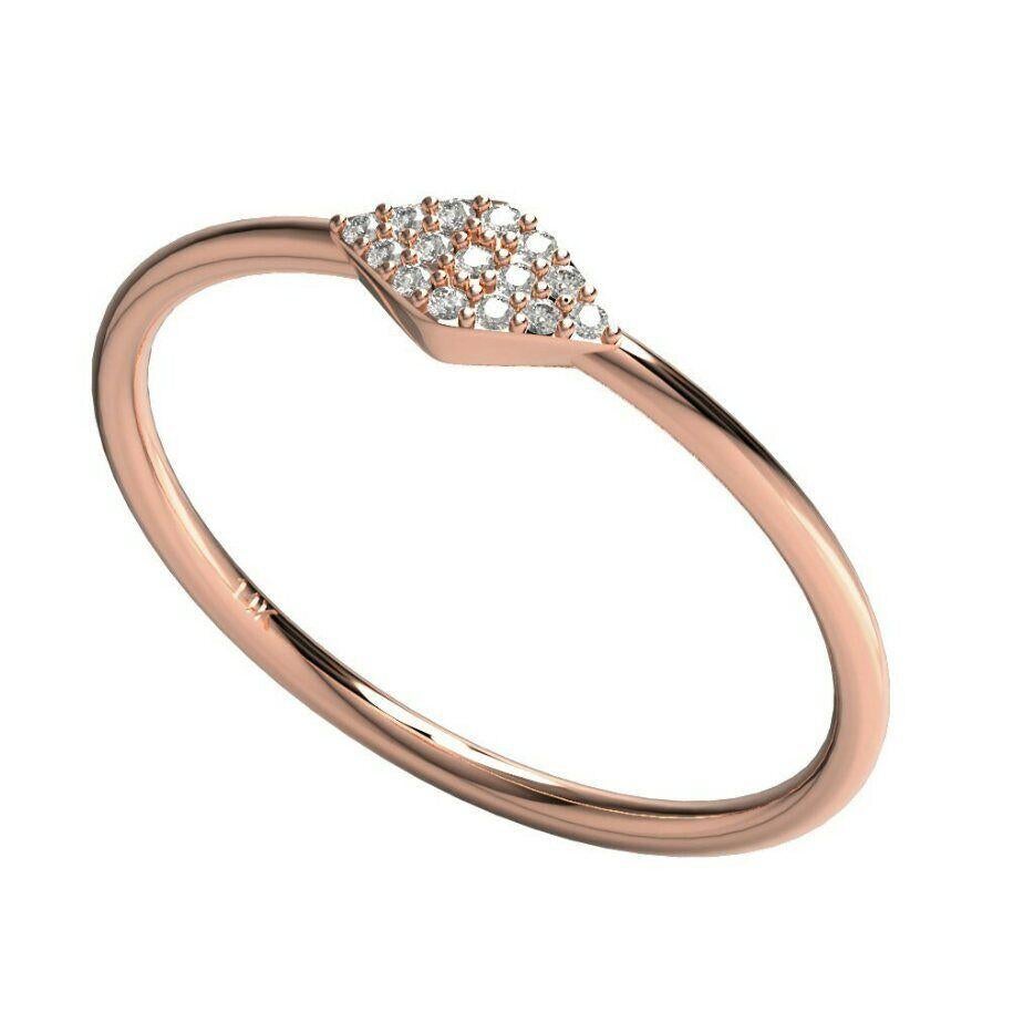 Women's or Men's Diamond Stacking Ring 14K Solid Gold Graduation Gift For Girls diamond ring gift For Sale