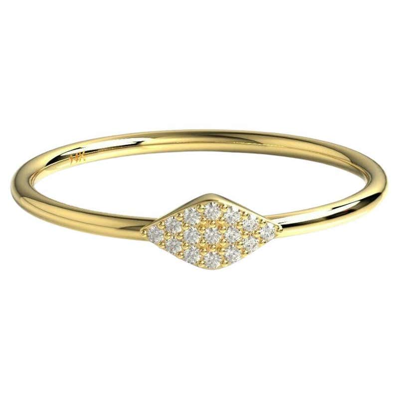 Diamond Statement Ring 14K Solid Gold Stacking ring Women ring Gift For ...