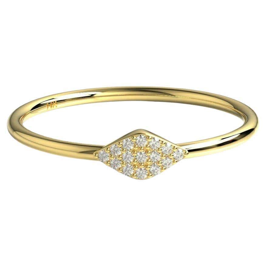 Round Diamond Stacking Ring 14K Solid Gold Bezel diamond Engagement ...