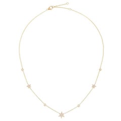 Collier station en or jaune 14K (ou 18k sur demande) avec étoile en diamant