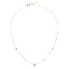 Collier station en or jaune 14K (ou 18k sur demande) avec étoile en diamant