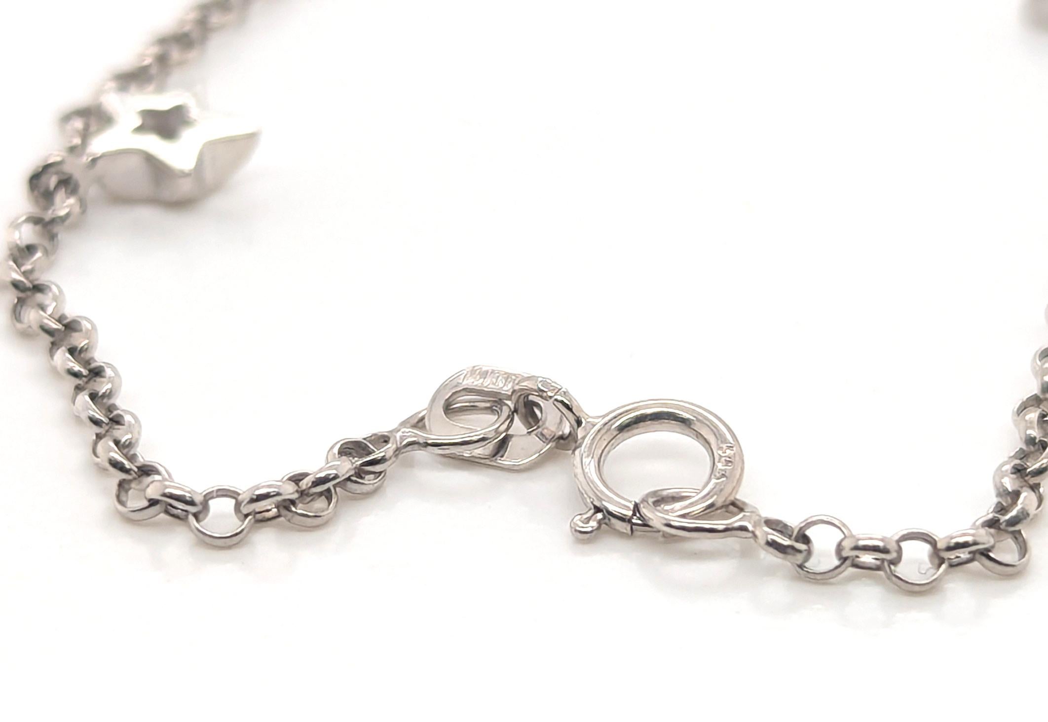 Pulsera Estrella Diamante Tobillera Oro Blanco 14K Se lleva en la muñeca o en el tobillo en Excelente estado para la venta en Dearborn, MI