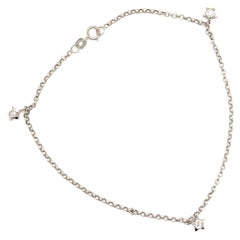 Pulsera Estrella Diamante Tobillera Oro Blanco 14K Se lleva en la muñeca o en el tobillo
