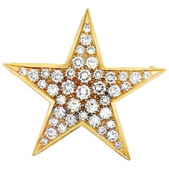 Diamond Star Brooch