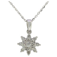 Diamond Star Cluster Pendant Necklace