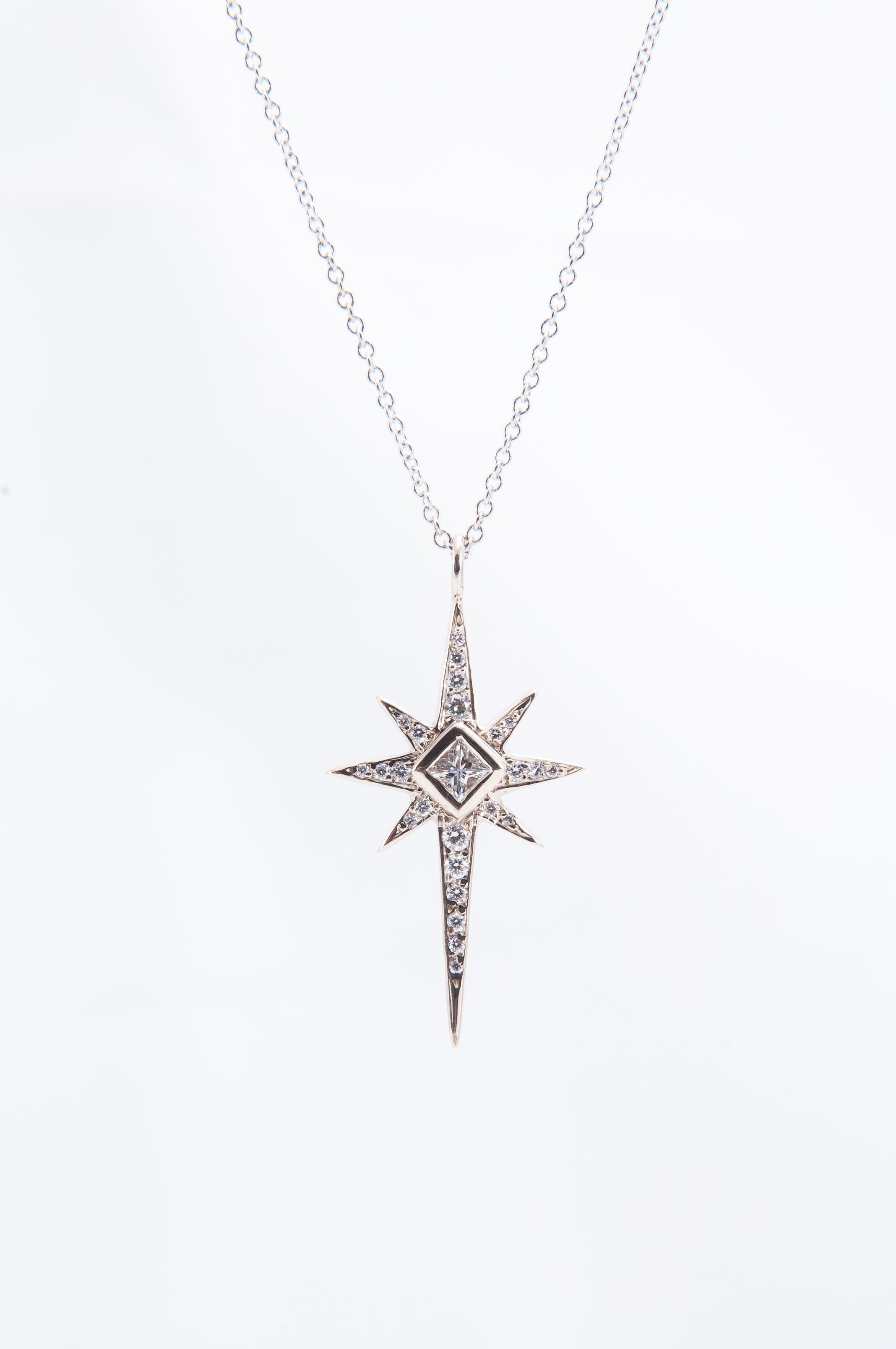 Women's Diamond Star Cross Pendant For Sale