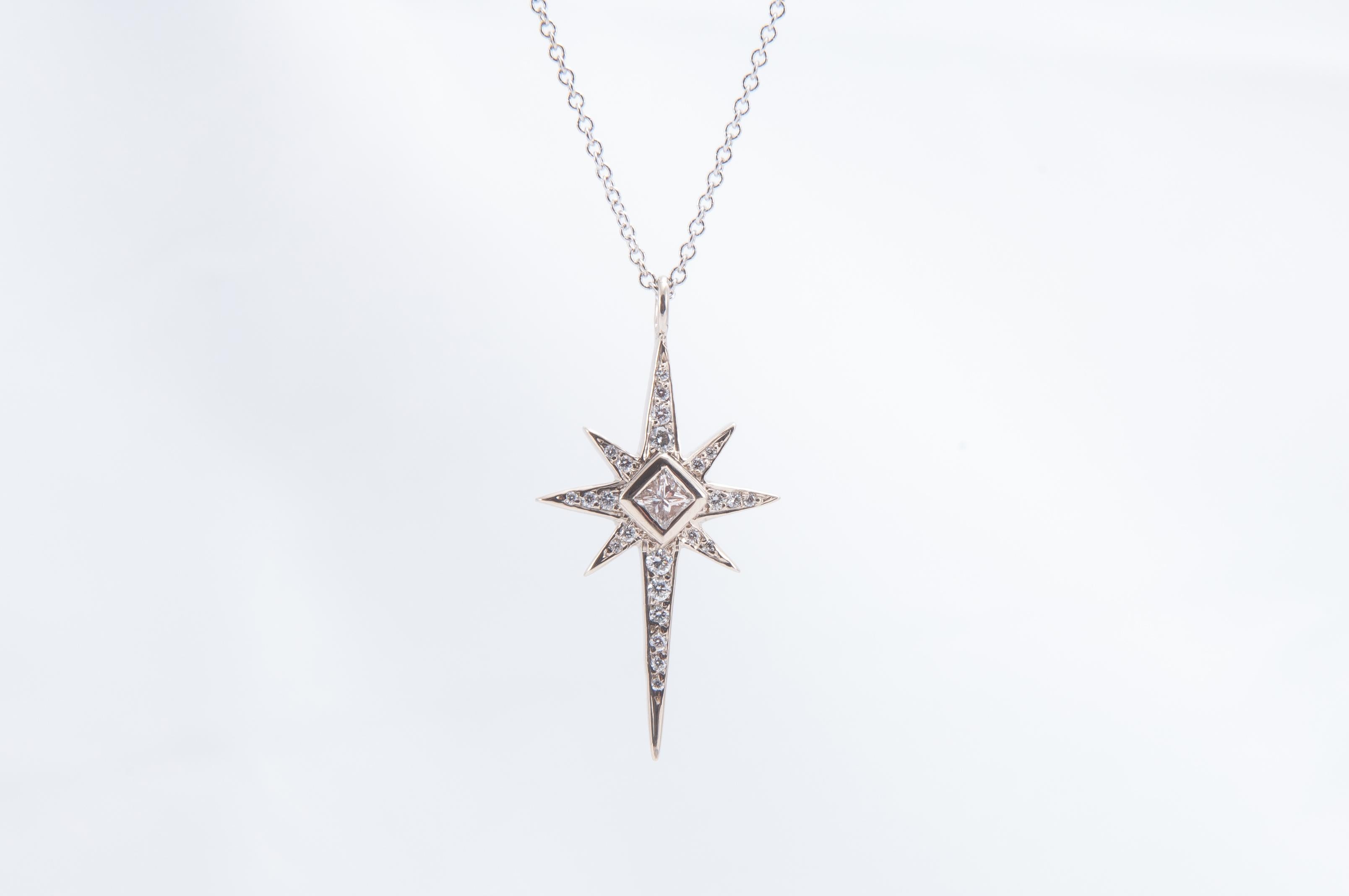 Diamond Star Cross Pendant For Sale 1