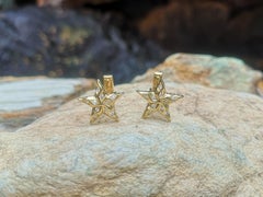 Diamond Star Cufflinks Set in 18 Karat Gold Settings