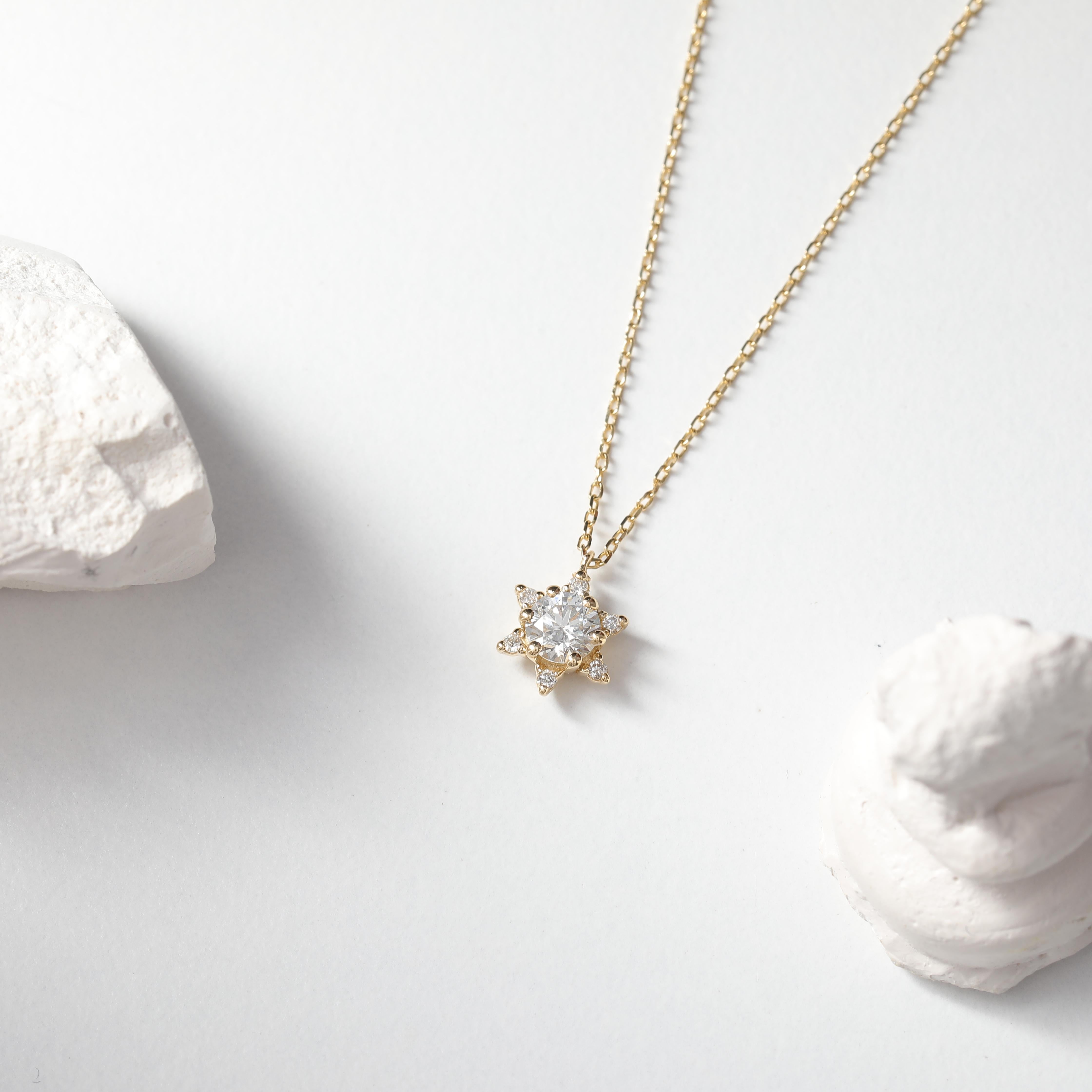 Diamant Stern zierliche Halskette Damen im Angebot