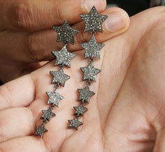 Diamond Star Drop Earring 925 Silver Star Dangling Earring Women Fashion Earring