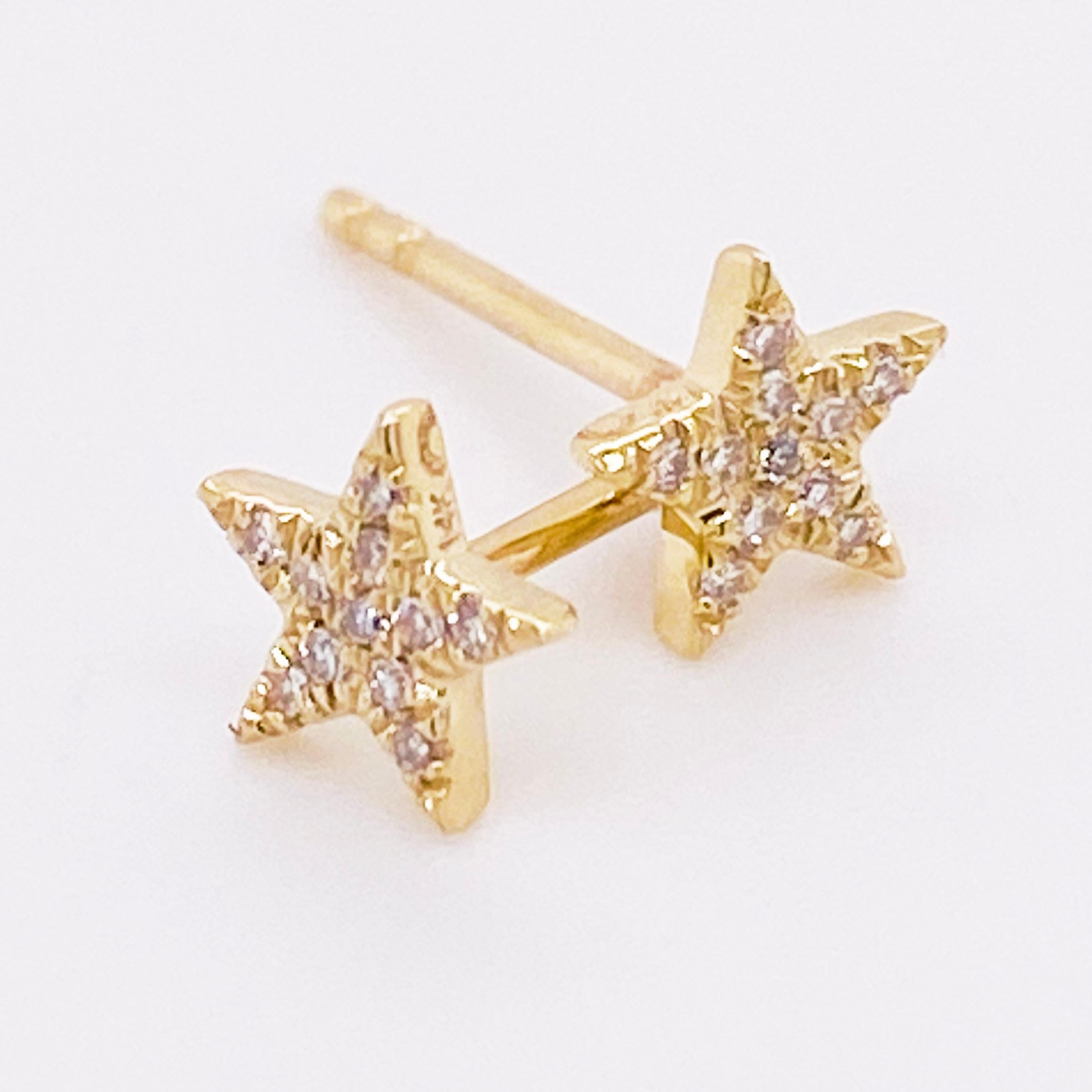 gold diamond star earrings