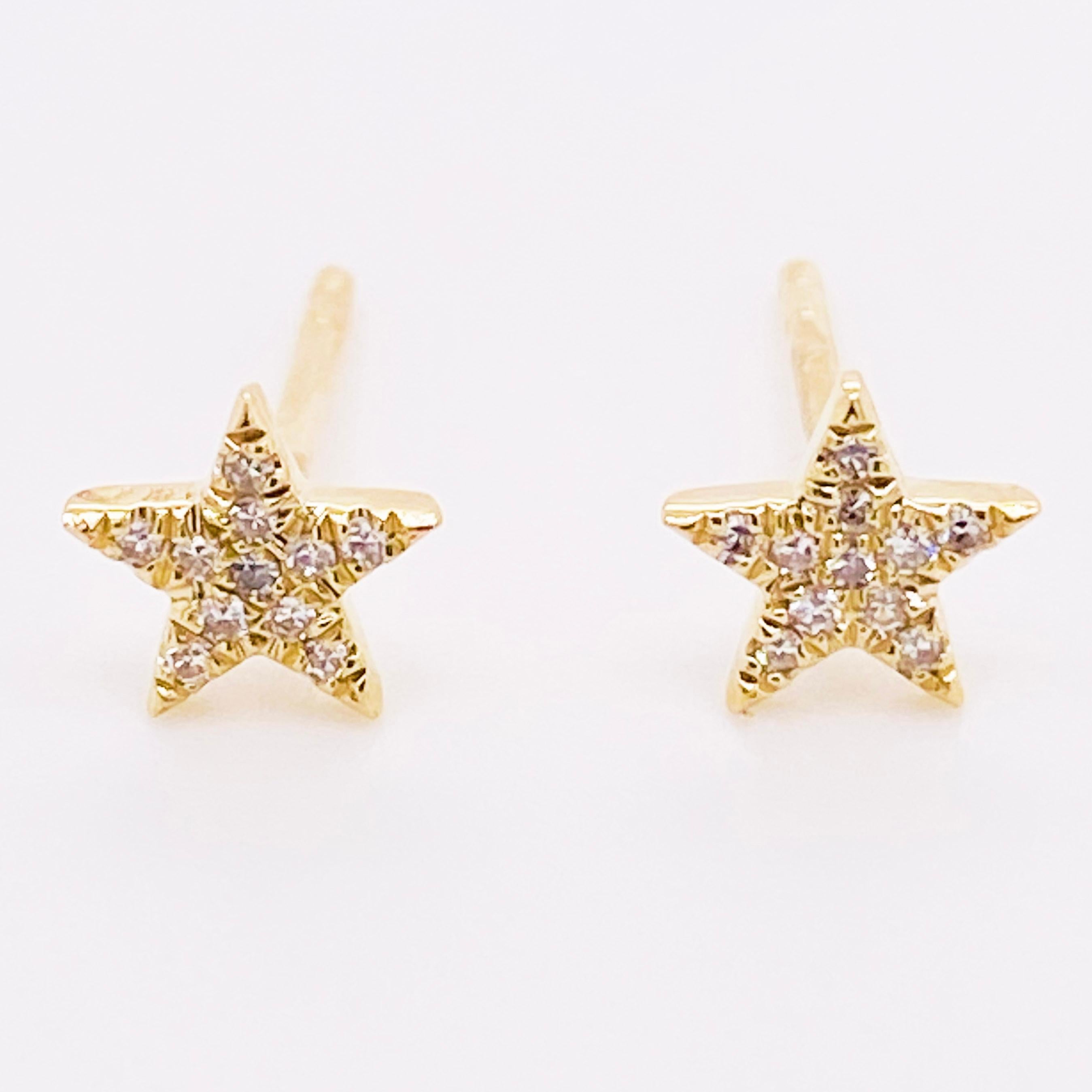 diamond star stud earrings