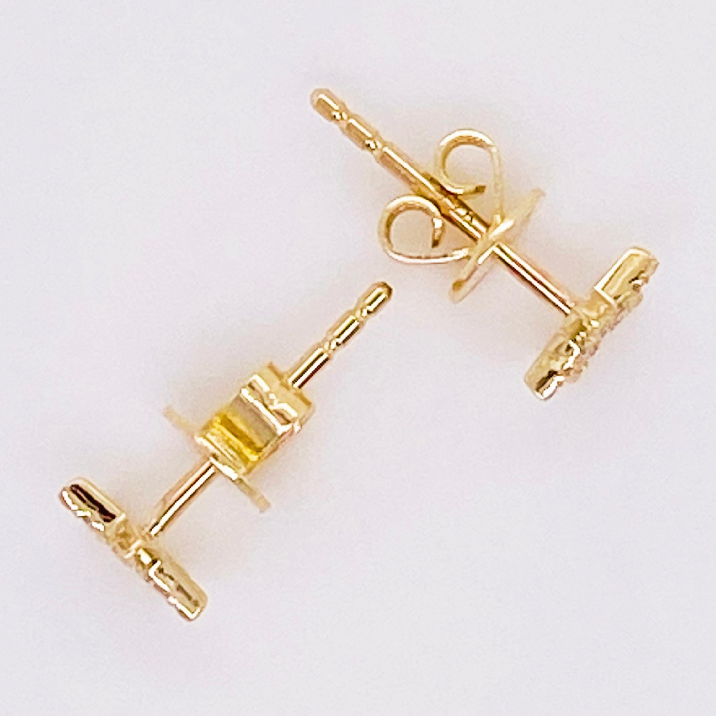Boucles d'oreilles étoiles en or jaune 14 carats et diamants en vente 2