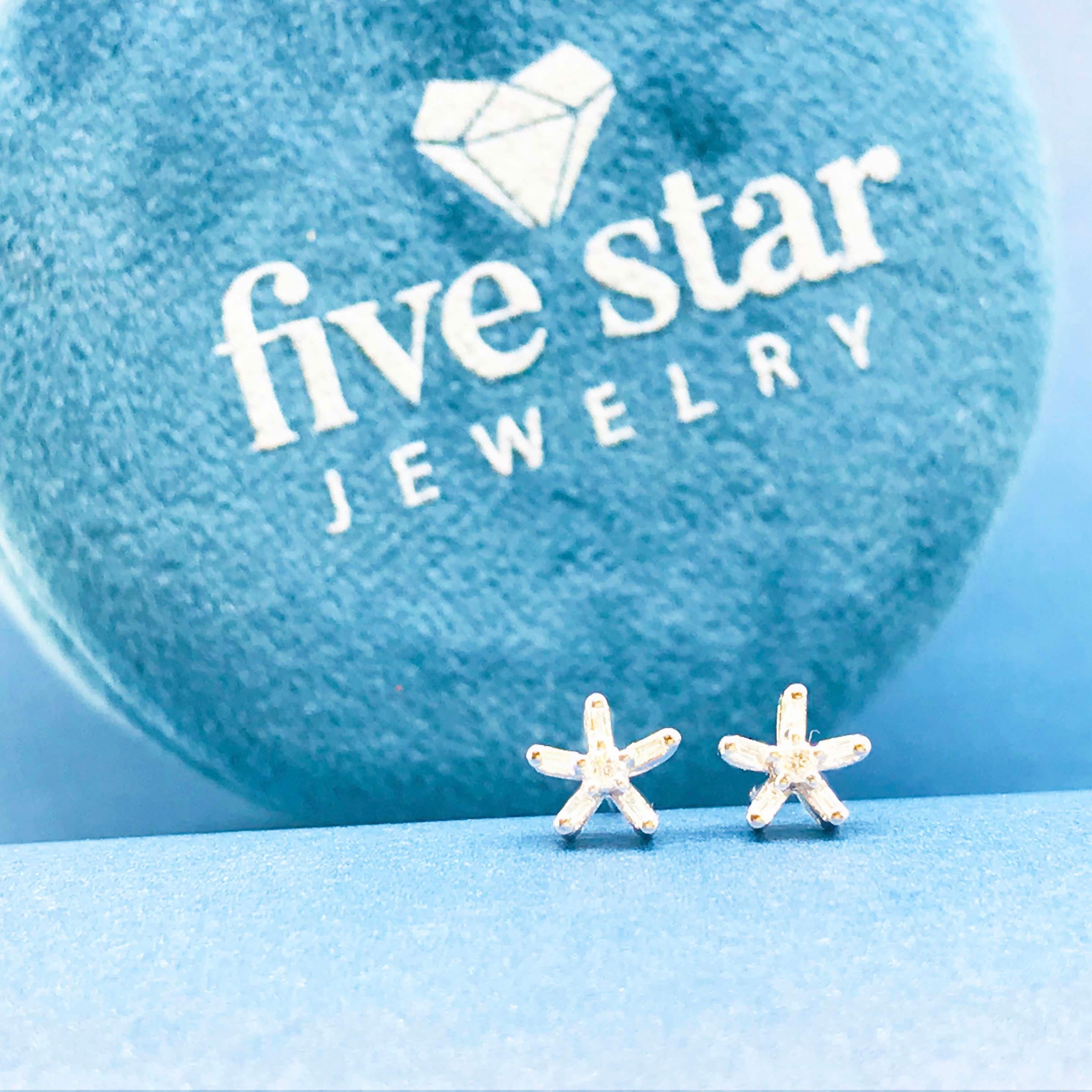 diamond star stud earrings