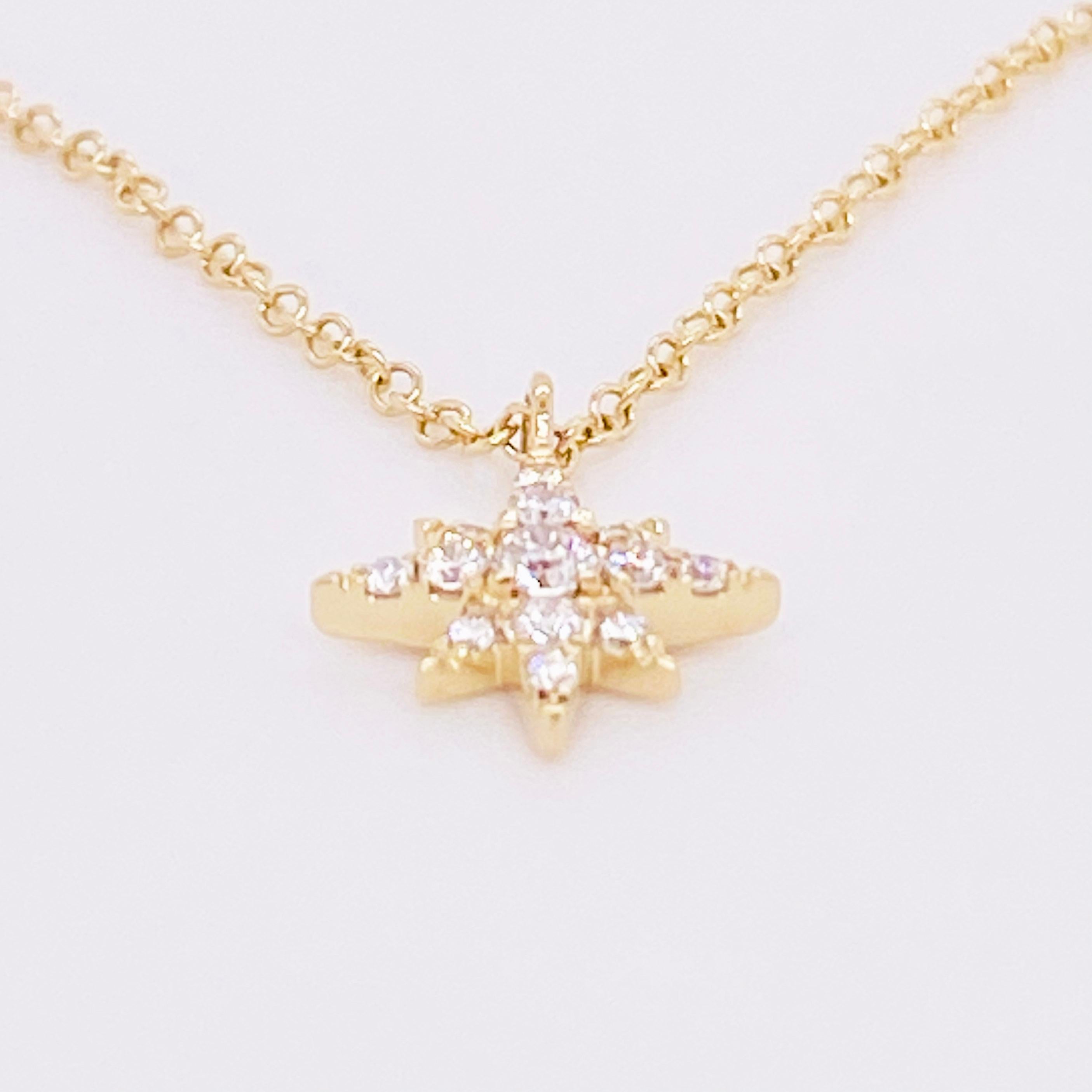 gold north star necklace