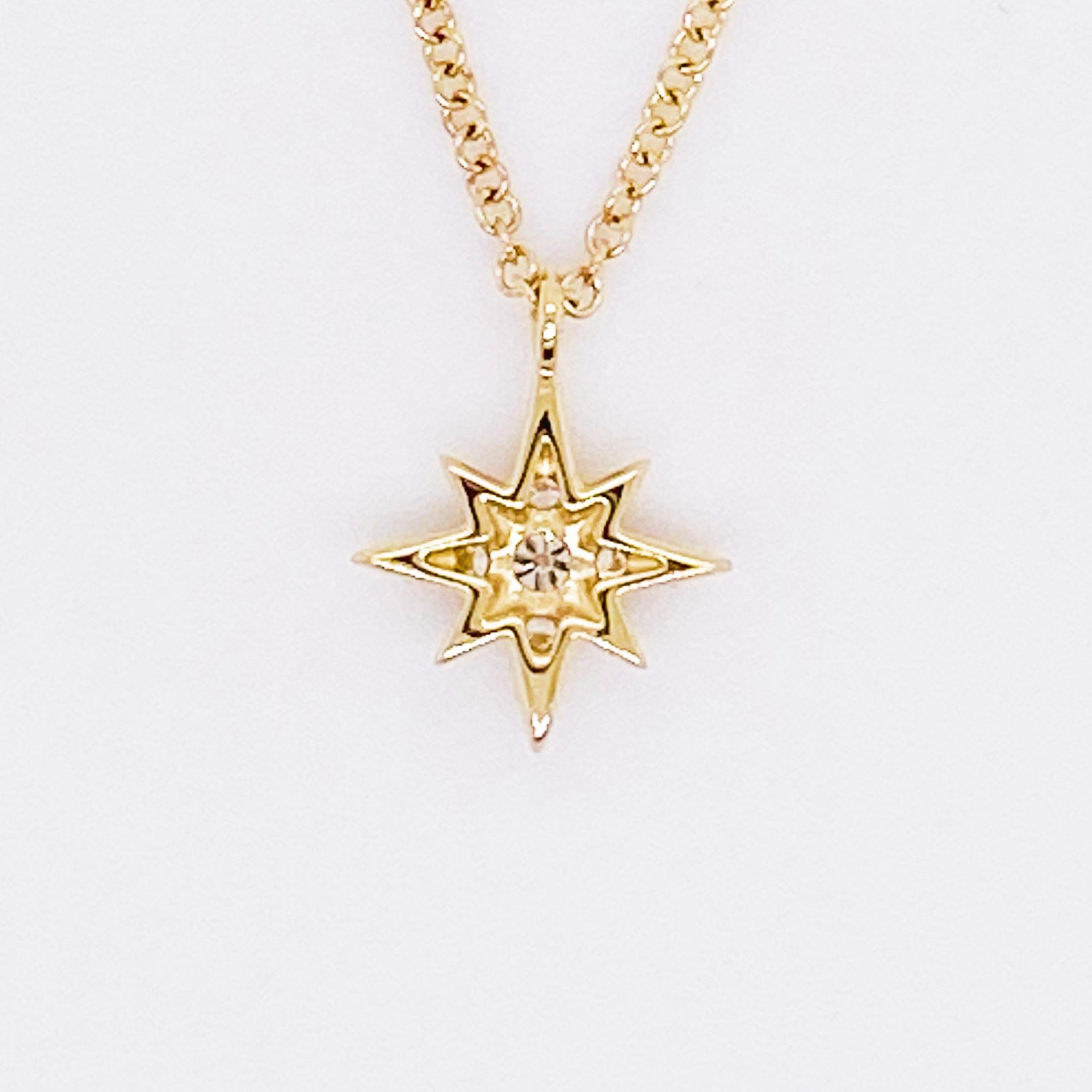 north star necklace gold