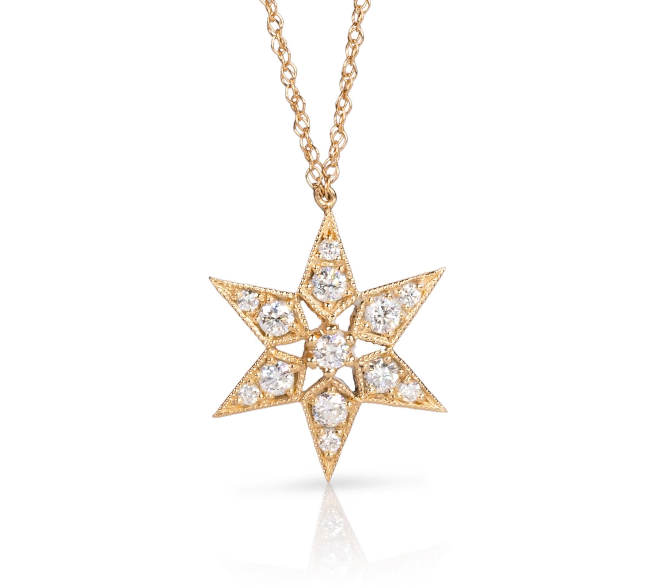 Vittoriano Collana con stelle di diamanti in oro in vendita