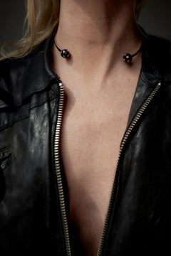 Diamond Star Necklace Neck Collar Choker Gold Plated Brass Black Enamel