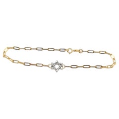 Pulsera Estrella de David de Diamantes de Oro Amarillo y Blanco de 9 ct