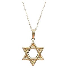 Diamond Star of David Necklace 10kt Yellow Gold 0.15ctw GH SI New