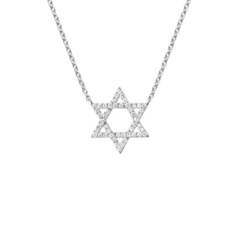 Embrace elegance and spirituality with this exquisite 100 Diamonds Star Of David 14K Gold Necklace. Crafted from 14k gold and adorned with 1 carat of round, brilliant-cut diamonds, this necklace symbolizes both beauty and meaning. Available in