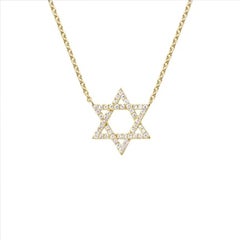 Used Diamond Star Of David Necklace