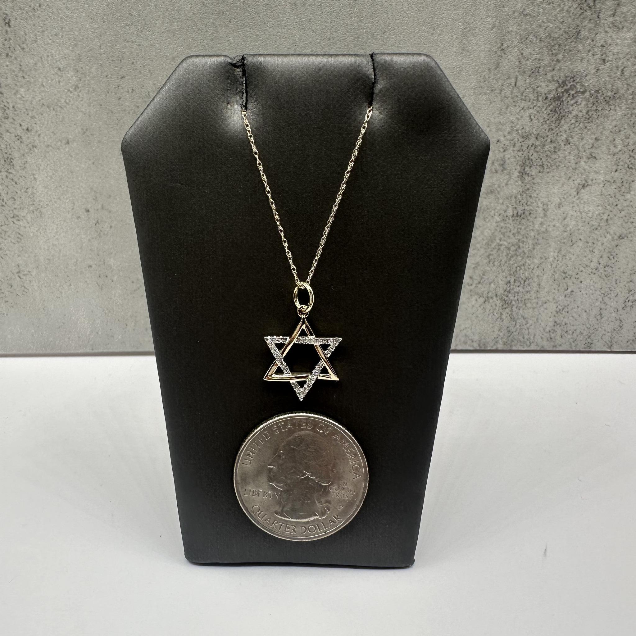 Diamond Star of David Necklace in 10kt Yellow Gold - 0.10ctw GH SI, 18