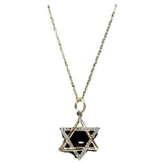 Diamond Star of David Necklace in 10kt Yellow Gold - 0.10ctw GH SI, 18"