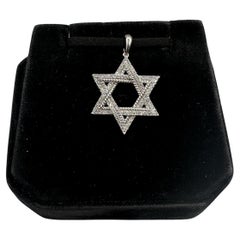 Diamond Star of David Pendant in 14kt White Gold – 0.35ctw Diamonds, New