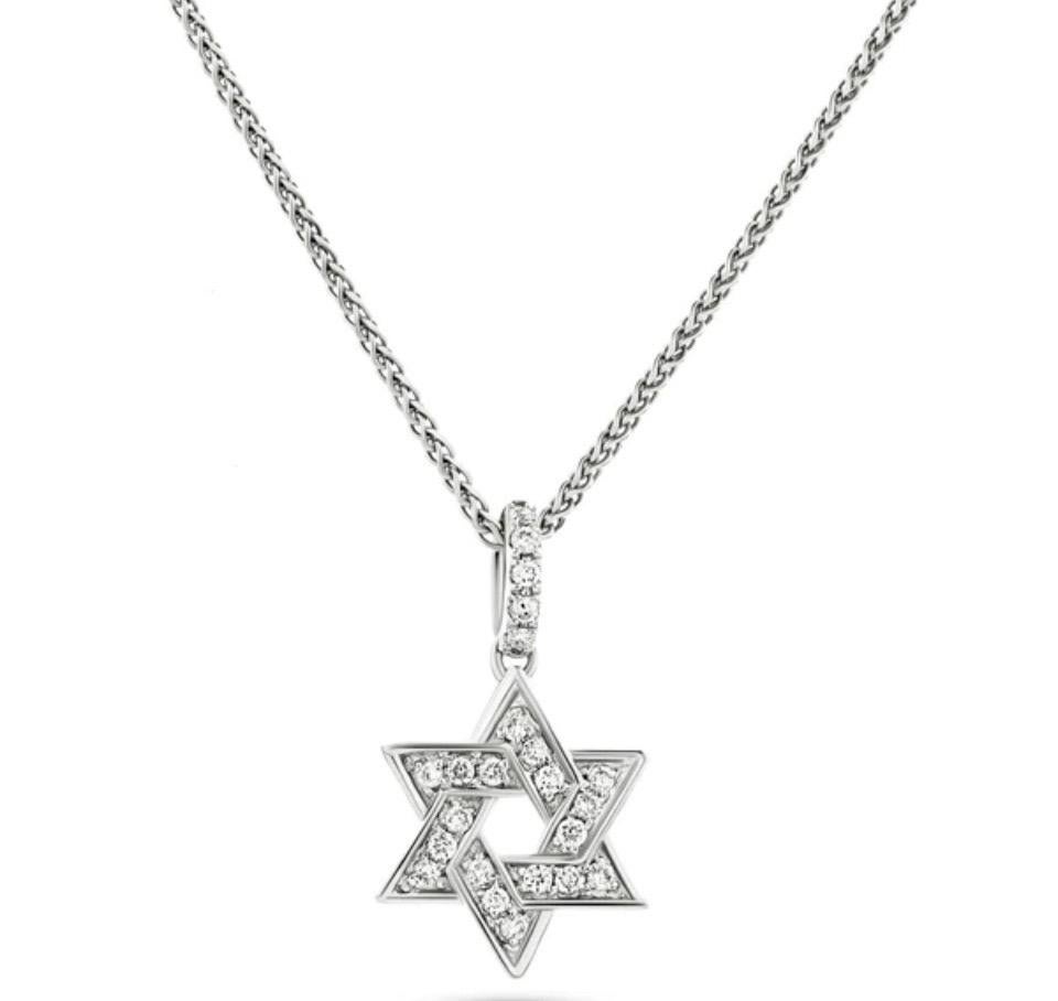 This classic elegant and beautiful historical symbol born of the Seal of Solomon, or Ring of Solomon worn by millions at the darkest times in history, that must never be forgotten, adorned by royalties, celebrities, and trendsetters. This Star of