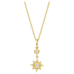 Diamond Star Pendant Necklace in 18K Gold 