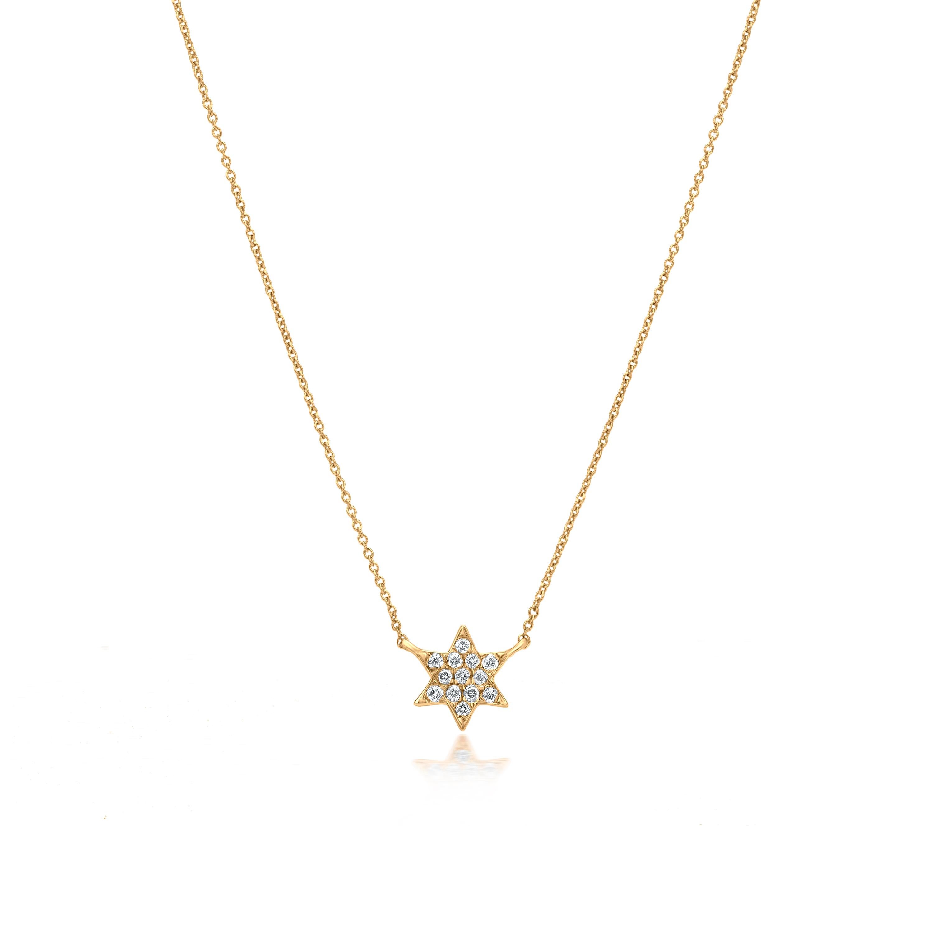 Grace your neckline with a Luxle star pendant a representative of guidance, leading the direction you were meant to go. Subtle yet pretty this star pendant necklace is the new fashion statement. This gorgeous necklace is featured with 13 round cut