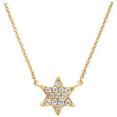 Luxle Diamond Star Pendant Necklace 18k Yellow Gold
