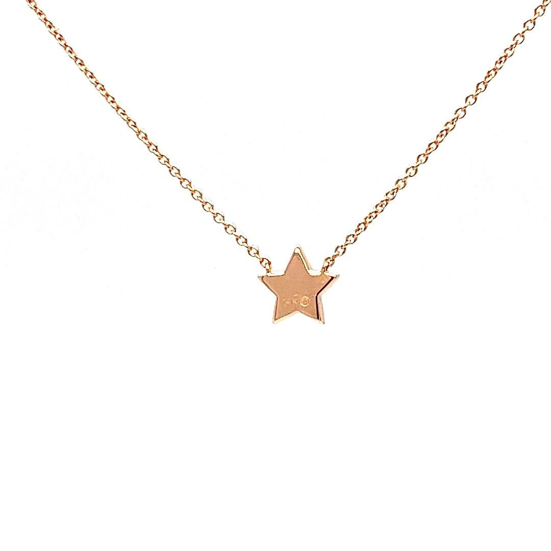 Diamond Star Pendant Necklace in Rose Gold In Good Condition For Sale In Coral Gables, FL