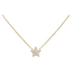 Diamond Star Pendant Necklace in Rose Gold