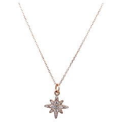 Diamond Star Pendant Set with 0.15ct of Diamonds in 9ct Rose Gold